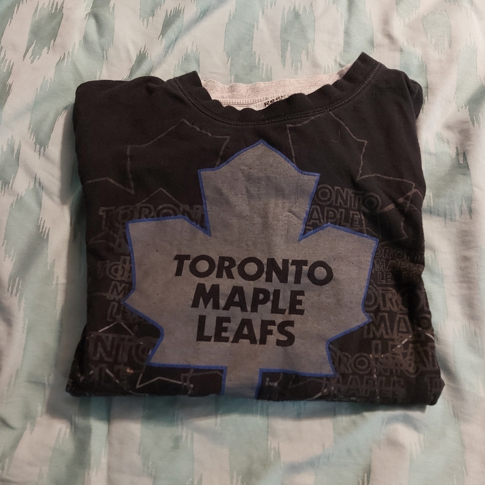 Vintage Reebok Men's Large Toronto Maple Leafs NHL Hockey Long Sleeve T Shirt